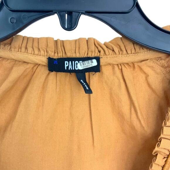Paige Yoanna Boho Elbow Length Sleeve Top In Turmeric Size Small $158 MSRP - Picture 4 of 8